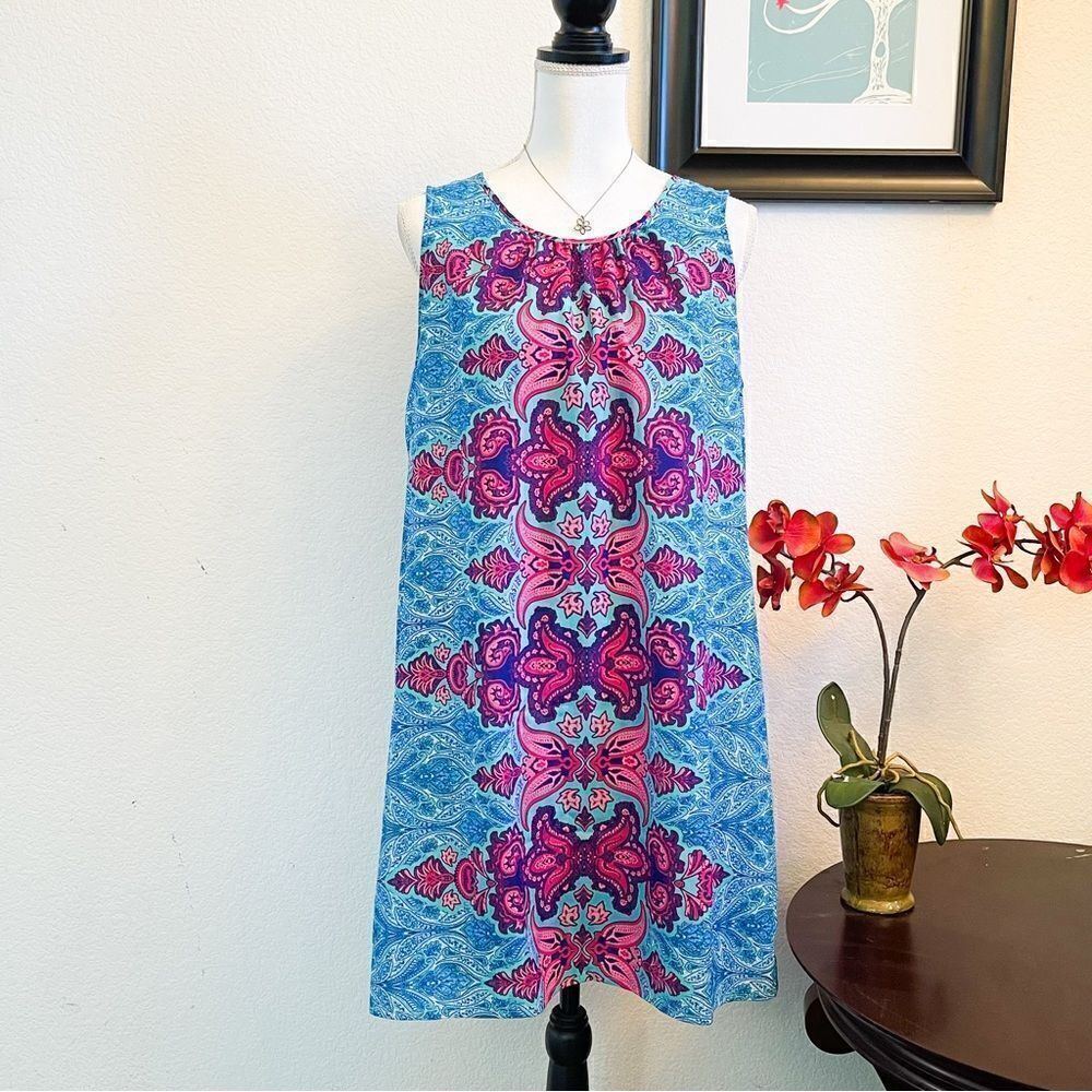 🍋 Gibson Latimer • Women’s Sleeveless Boho Tunic Mini Dress Size M